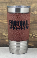 
              Football Leatherette Tumbler with Clear Slider Lid
            