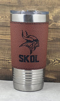 
              Football Leatherette Tumbler with Clear Slider Lid
            