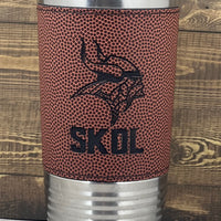 Football Leatherette Tumbler with Clear Slider Lid