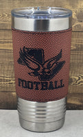 
              Football Leatherette Tumbler with Clear Slider Lid
            