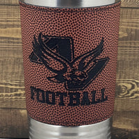 Football Leatherette Tumbler with Clear Slider Lid