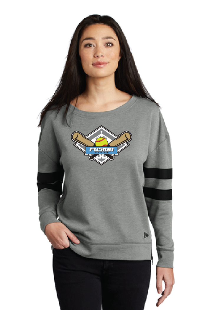 Fusion - New Era ® Ladies Tri-Blend Fleece Varsity Crew - Twill