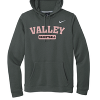 Apple Valley Basketball - Anthracite Nike Club Fleece Pullover Hoodie - Valley Appliqué