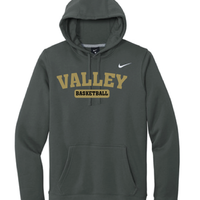 Apple Valley Basketball - Anthracite Nike Club Fleece Pullover Hoodie - Valley Appliqué