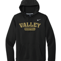 Apple Valley Basketball - Black Nike Club Fleece Pullover Hoodie - Valley Appliqué