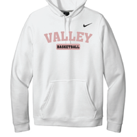 Apple Valley Basketball - White Nike Club Fleece Pullover Hoodie - Valley Appliqué