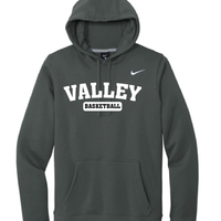 Apple Valley Basketball - Anthracite Nike Club Fleece Pullover Hoodie - Valley Appliqué