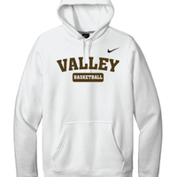 Apple Valley Basketball - White Nike Club Fleece Pullover Hoodie - Valley Appliqué