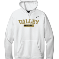 Apple Valley Basketball - White Nike Club Fleece Pullover Hoodie - Valley Appliqué