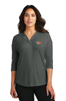 
              Birch Grove - Port Authority® Ladies Concept 3/4-Sleeve Soft Split Neck Top
            