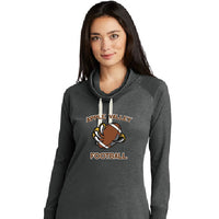 AV HS Football - Screen Printed New Era ® Ladies Sueded Cotton Blend Cowl Tee Black Frost