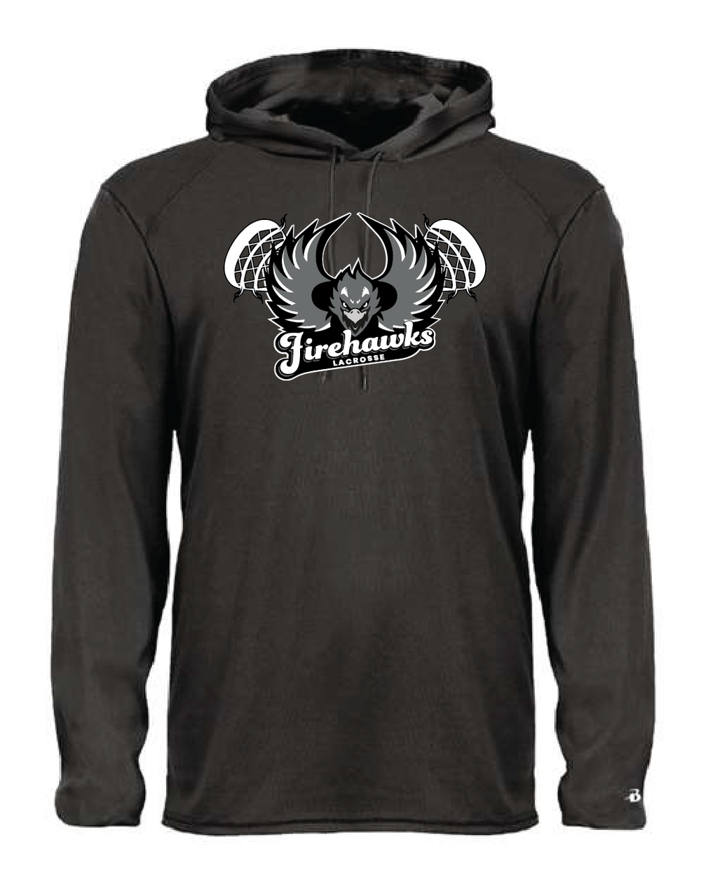Firehawks Lacrosse - Adult & Youth Hooded Long Sleeve T-Shirt